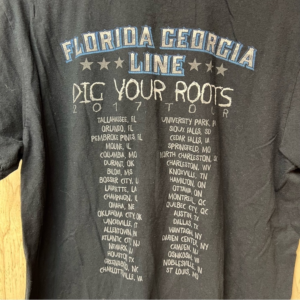 Florida Georgia Line Dig Your Roots 2017 Tour Tee - Men's Large - Picture 6 of 7